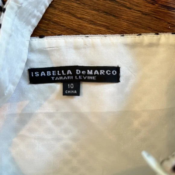 Tahari Levine Isabella Demarco Women's 2 Dress Lined Sheath Pencil White/Blk - Picture 3 of 5